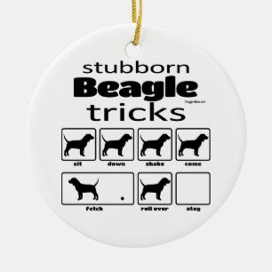 Stubborn Beagle Tricks Keramisch Ornament