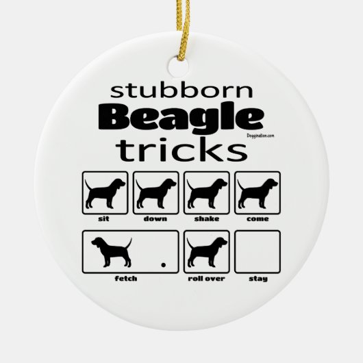 Stubborn Beagle Tricks Keramisch Ornament (Voorkant)