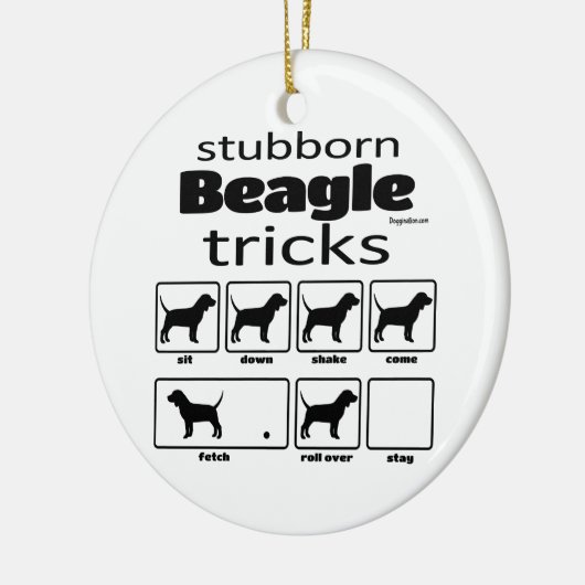 Stubborn Beagle Tricks Keramisch Ornament (Links)