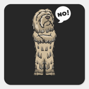 Stubborn Bergamasco Shepherd Dog Vierkante Sticker