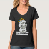 Stubborn Bichon Frise Dog With Crown T-shirt (Voorkant)