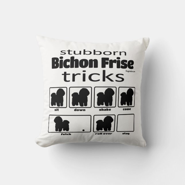 Stubborn Bichon Frise Tricks Kussen (Voorkant)