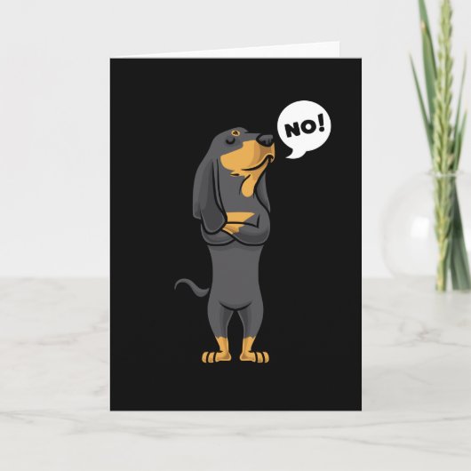 Stubborn Black en Tan Coonhound Dog Kaart (Voorkant)