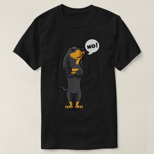 Stubborn Black en Tan Coonhound Dog T-shirt (Design voorkant)