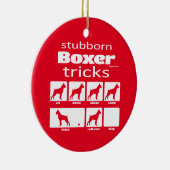 Stubborn Boxer Tricks Keramisch Ornament (Rechts)