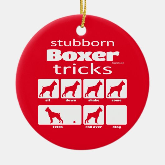 Stubborn Boxer Tricks Keramisch Ornament (Voorkant)