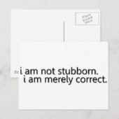 Stubborn Briefkaart (Voorkant / Achterkant)