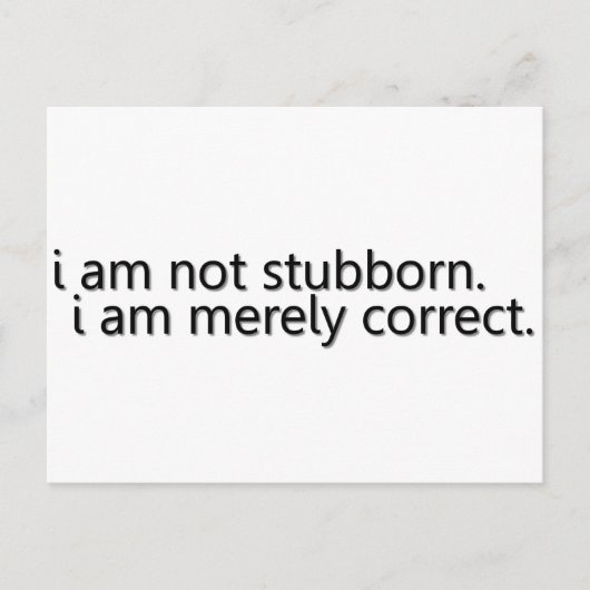 Stubborn Briefkaart (Voorkant)