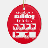 Stubborn Bulldog Tricks Keramisch Ornament (Links)