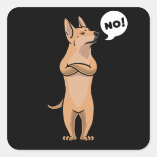 Stubborn Carolina dog Vierkante Sticker