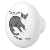 Stubborn Cat Keramische Knop (Rechts)