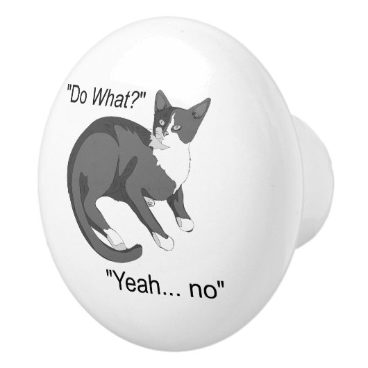 Stubborn Cat Keramische Knop (Rechts)