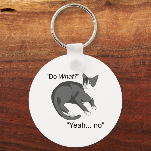 Stubborn Cat Sleutelhanger (Voorkant)