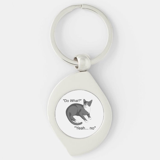 Stubborn Cat Sleutelhanger (Voorkant)