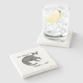 Stubborn Cat Stenen Onderzetter (Zijkant)