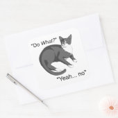 Stubborn Cat Vierkante Sticker (Envelop)