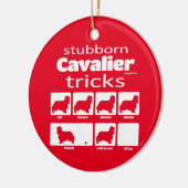 Stubborn Cavalier Tricks Keramisch Ornament (Links)