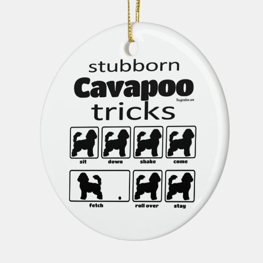 Stubborn Cavapoo Tricks Keramisch Ornament (Links)