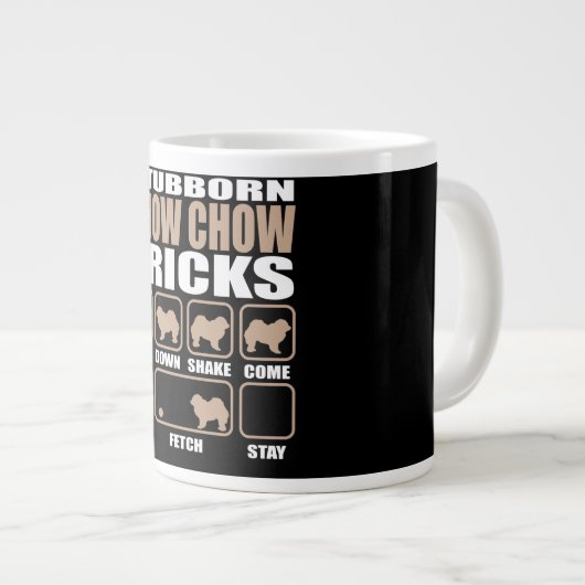 Stubborn Chow Chow Tricks design Grote Koffiekop (Voorkant rechts)