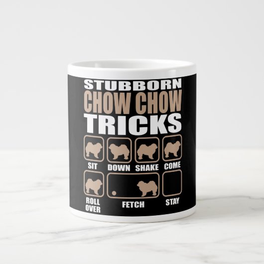 Stubborn Chow Chow Tricks design Grote Koffiekop (Voorkant)