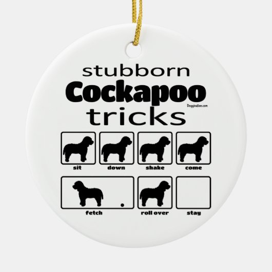 Stubborn Cockapoo Tricks Keramisch Ornament (Voorkant)