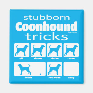 Stubborn Coonhound Tricks Magnet