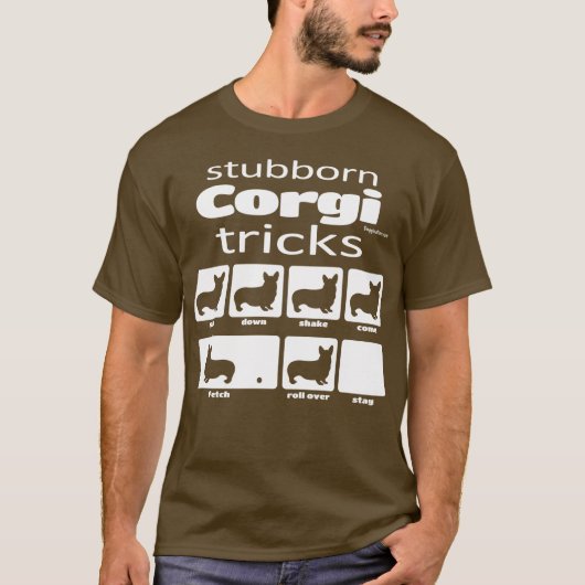 Stubborn Corgi Tricks T-shirt (Voorkant)