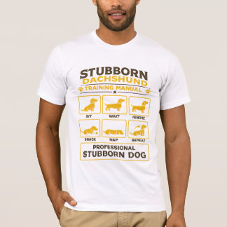 Stubborn Dachshund Training Manual Retro Dog Art T-shirt