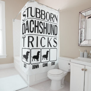 Stubborn Dachshund Tricks, Funny Dog Gift, Funny D Douchegordijn