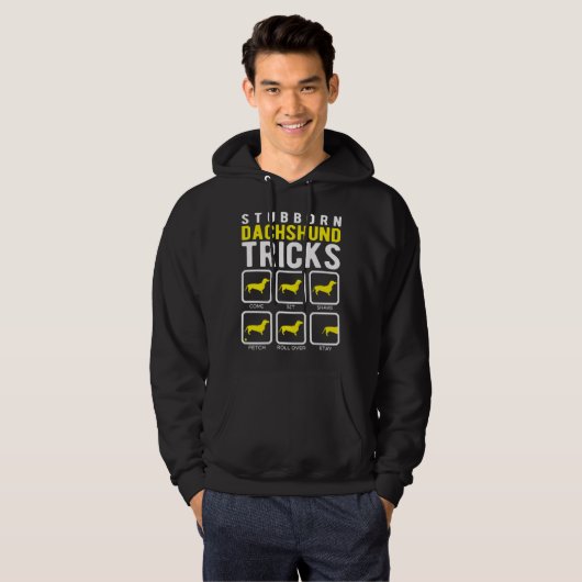 Stubborn Dachshund Tricks Hoodie (Voorkant volledig)