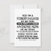 Stubborn Daughter Geweldige moeder Kaart (Voorkant)