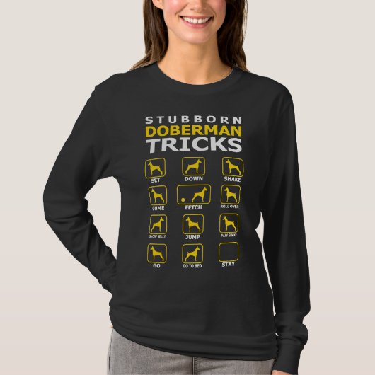 Stubborn Doberman Dog Tricks Funny T 422 T-shirt (Voorkant)