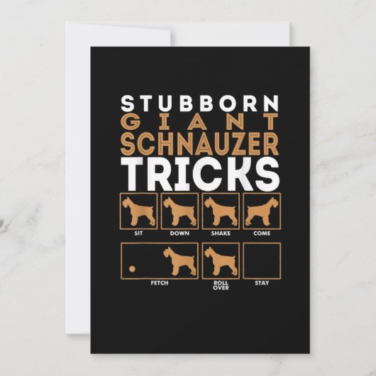 Stubborn Giant Schnauzer Dog Tricks Graphic Aankondiging (Voorkant)