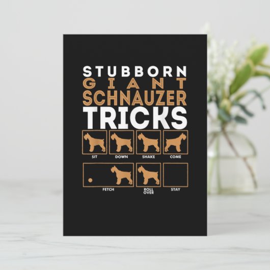 Stubborn Giant Schnauzer Dog Tricks Graphic Aankondiging (Staand voorkant)
