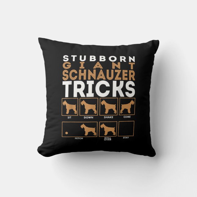 Stubborn Giant Schnauzer Dog Tricks Graphic Kussen (Voorkant)