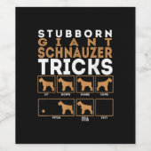 Stubborn Giant Schnauzer Dog Tricks Graphic Wijn Etiket (Enkel label)