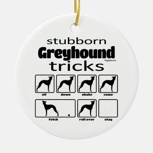 Stubborn Greyhound Tricks Keramisch Ornament (Voorkant)