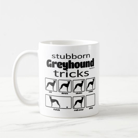 Stubborn Greyhound Tricks Koffiemok (Links)