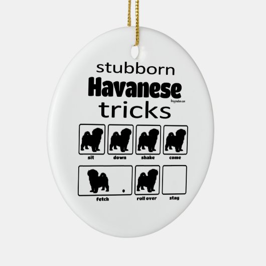 Stubborn Havanese Tricks Keramisch Ornament (Rechts)