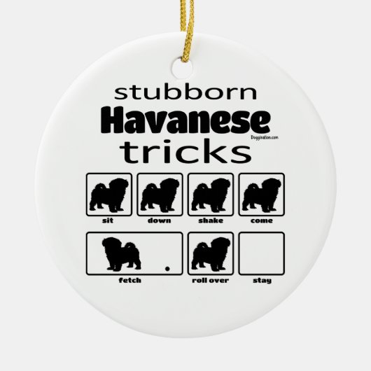 Stubborn Havanese Tricks Keramisch Ornament (Voorkant)