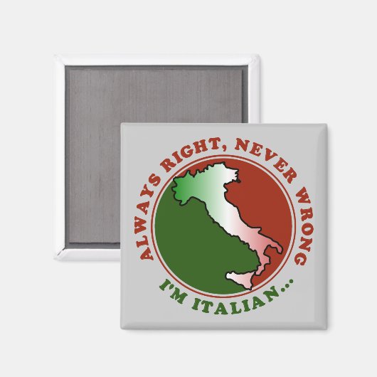 Stubborn Italiaanse Funny Magneet (Voorkant / Achterkant)