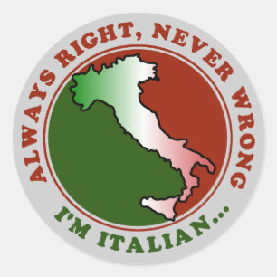 Stubborn Italiaanse Funny Ronde Sticker