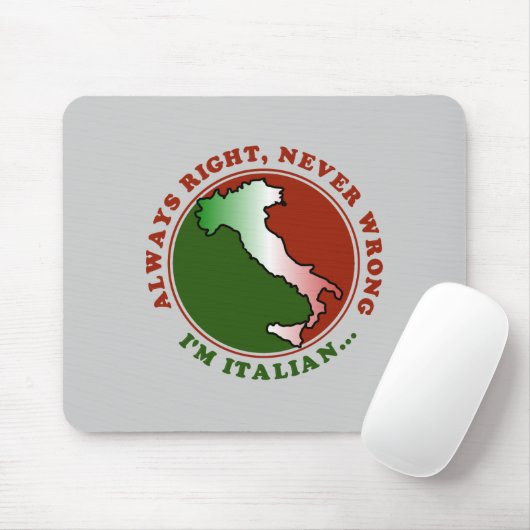 Stubborn Italy Funny Mousepad Muismat (Met muis)