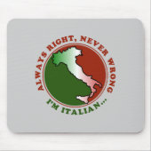 Stubborn Italy Funny Mousepad Muismat (Voorkant)