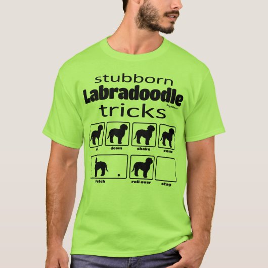 Stubborn Labradoodle Tricks T-shirt (Voorkant)