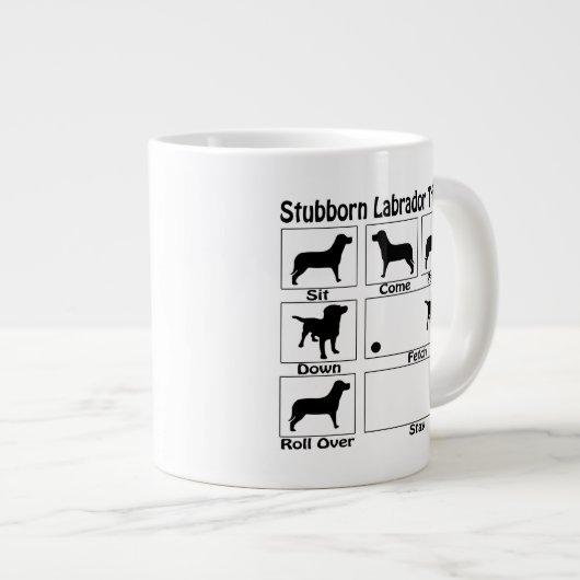Stubborn Labrador Retriever Dog Tricks Grote Koffiekop (Voorkant rechts)