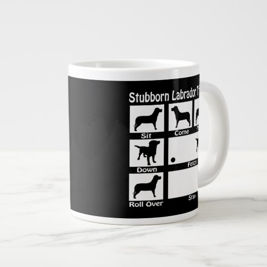 Stubborn Labrador Retriever Dog Tricks Grote Koffiekop (Voorkant rechts)
