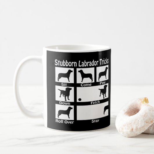 Stubborn Labrador Retriever Dog Tricks V2 Koffiemok (Met donut)
