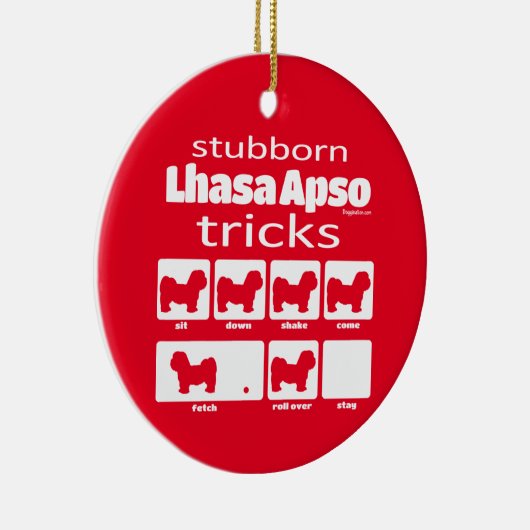Stubborn Lhasa Apso Tricks Keramisch Ornament (Rechts)