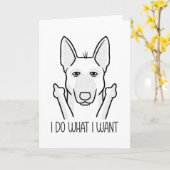 Stubborn Malinois Dog Belgian Shepherd Dog Kaart (Gele Bloem)